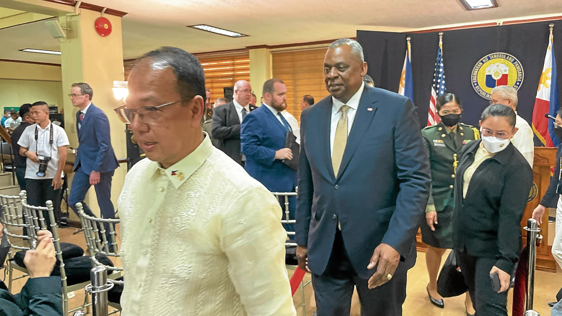 US and Philippines talk about collaborating on coast guard patrols in the South China Sea.
