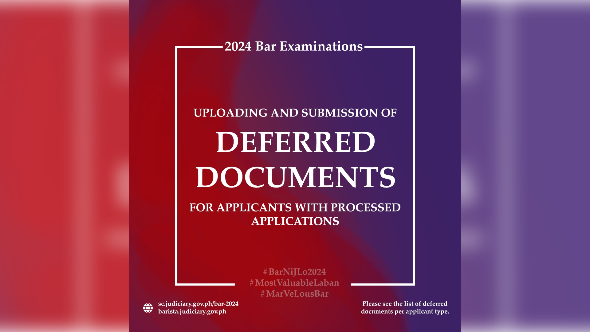 Reopening the application website for the 2024 Bar Exam