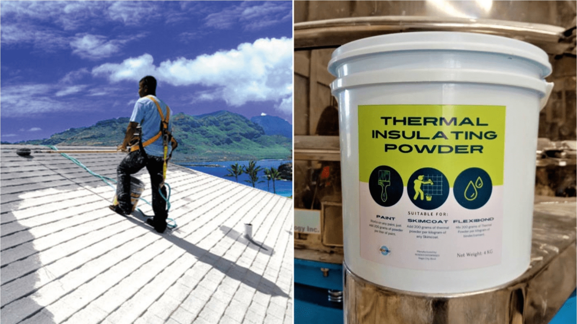 Pinoy engineer's thermal insulating powder can cut indoor temperatures by much to 45%.