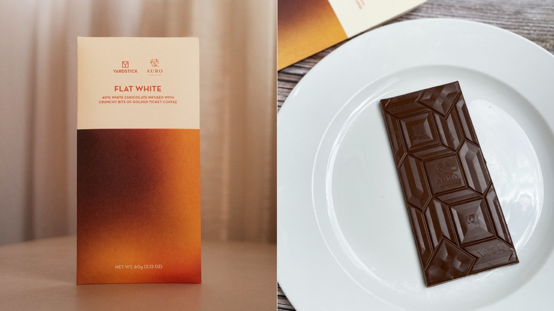 Auro Chocolate and Yardstick Coffee have partnered to create innovative Flat White Chocolate Bars.