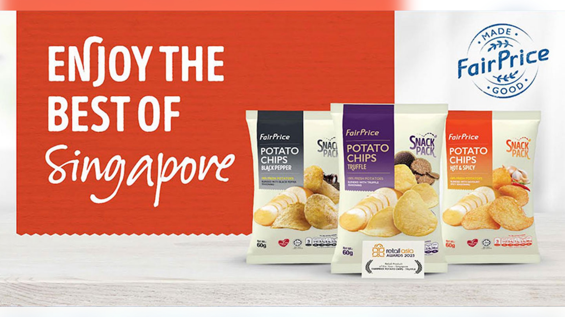 The award-winning Potato Chips best-seller in Philippine supermarkets has now been formally introduced by Singapore's FairPrice Group.