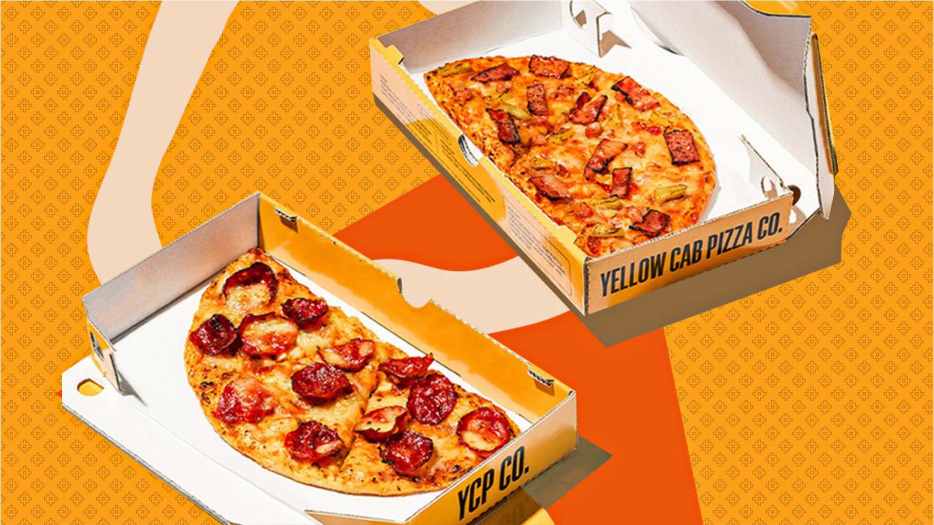 Only Hawaiian and pepperoni are available for Yellow Cab's Half Moon Pizzas.