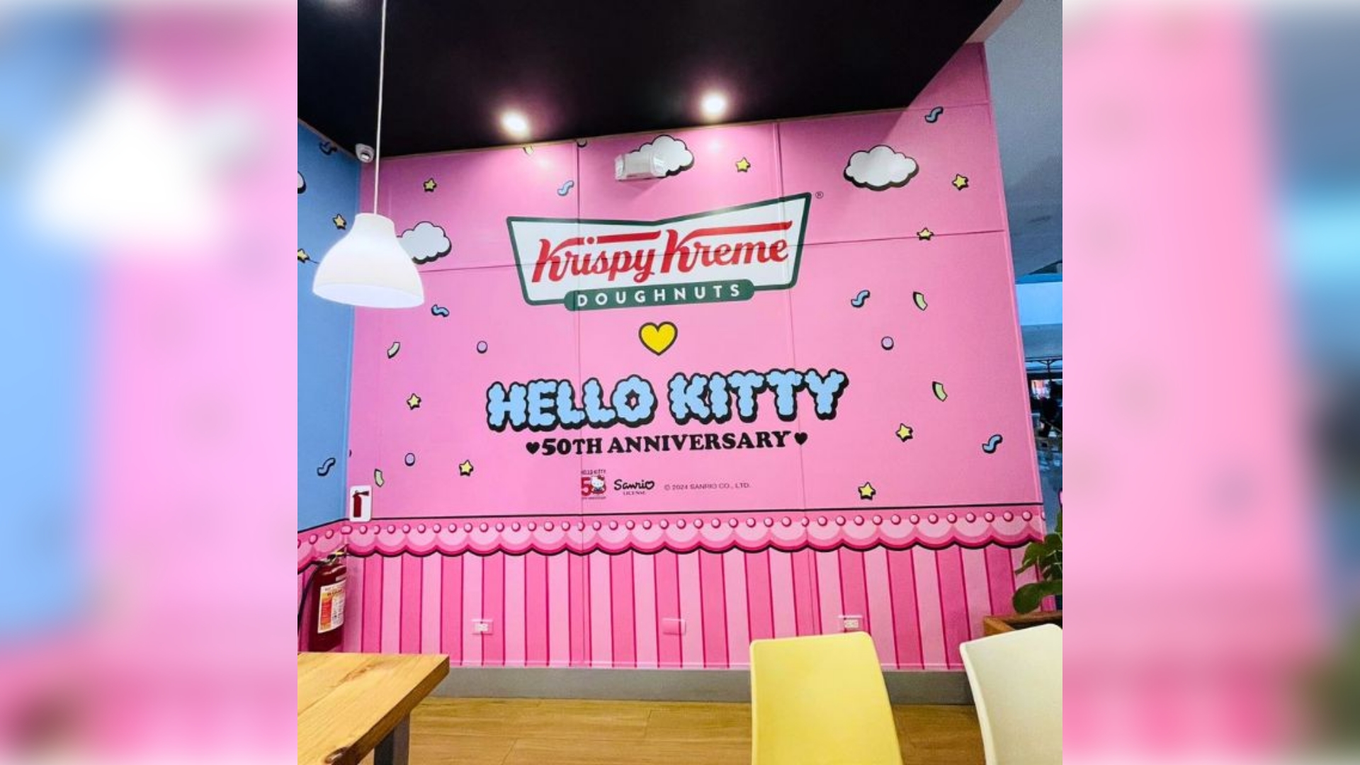 Krispy Kreme Celebrates Hello Kitty's 50th Birthday with Kawaii Doughnut Collection and Sanrio-Themed Dining Area.