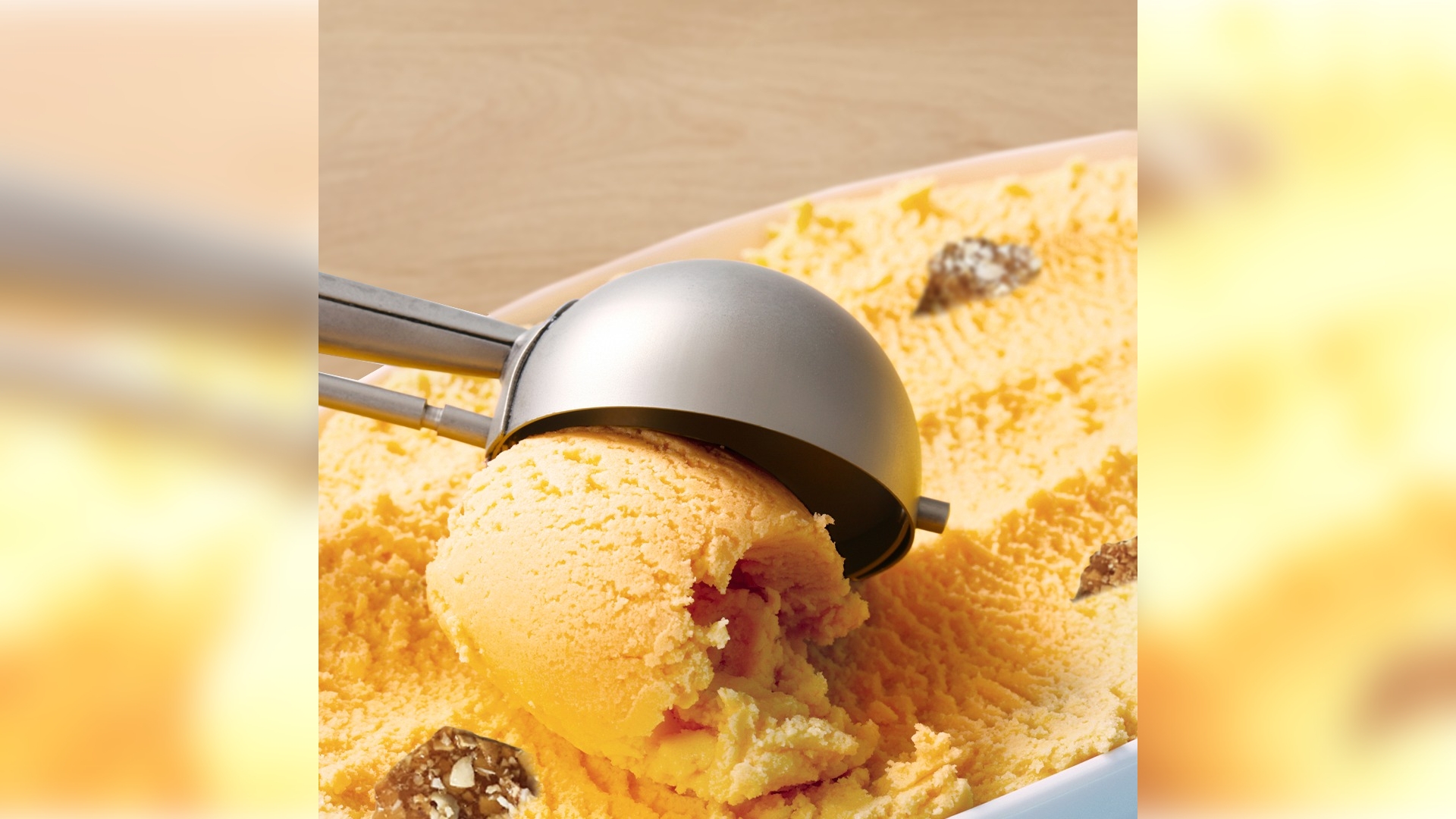 If you want to avoid tongue burns, Merry Moo's Peach Mango Crunch ice cream is the way to go