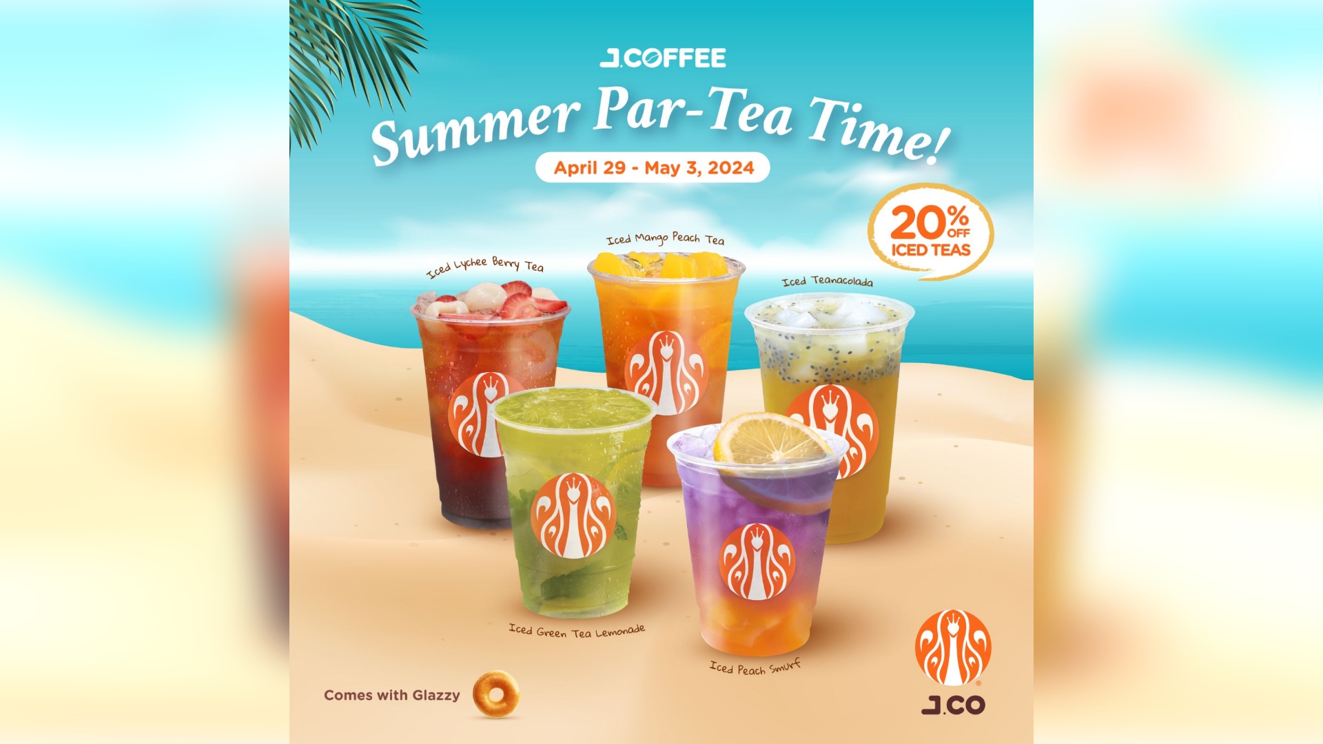 20% off iced teas at J.CO Donuts & Coffee