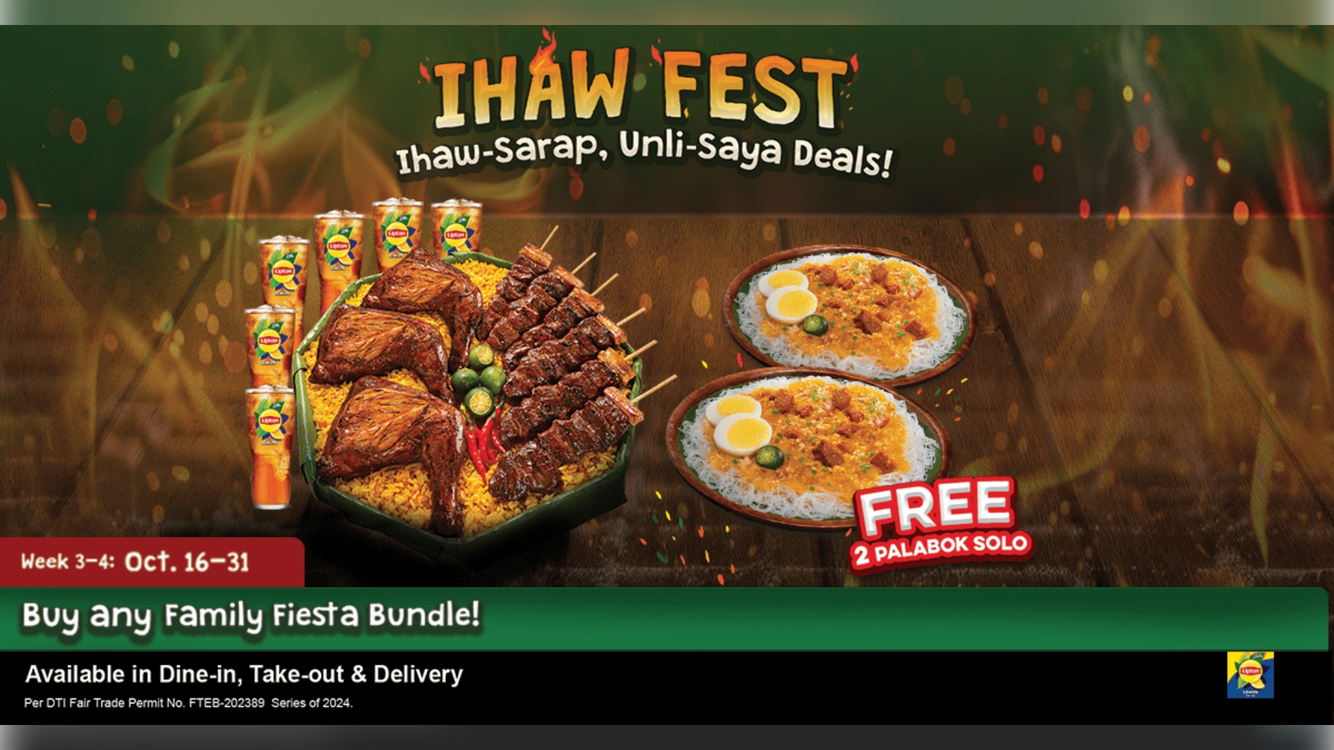 Mang Inasal’s Ihaw Fest: Get Two Free Palabok Solos with Every Family Fiesta Bundle Purchase Until October 31