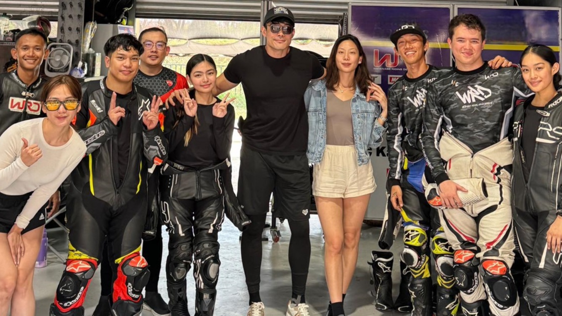 A photo of Xian Lim during riding school shows her with film producer Iris Lee.